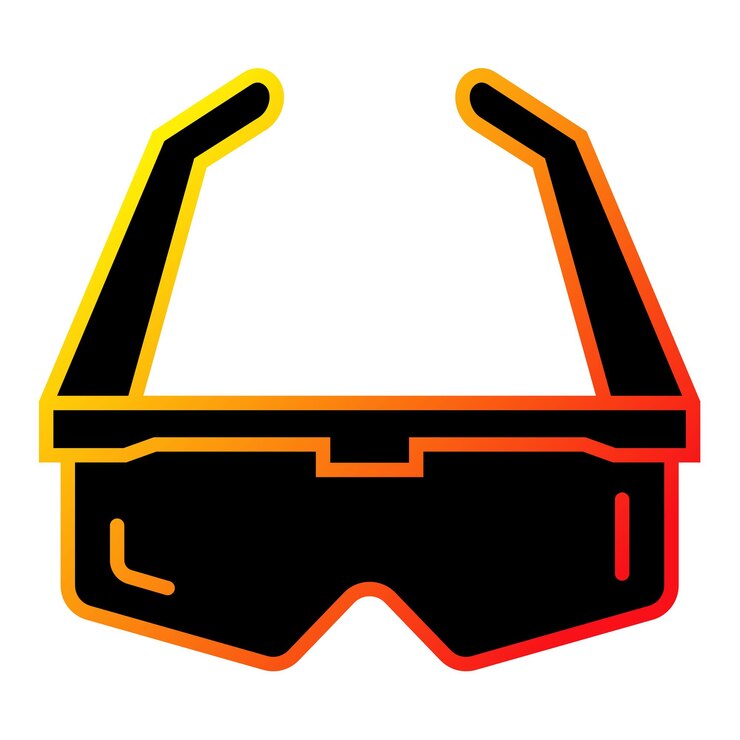 Vector unas gafas 3d negras y amarillas con la palabra google en ellas