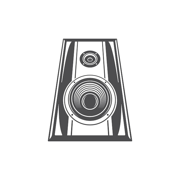 Gafas de altavoz de sonido aisladas en icono de vector de fondo blanco en estilo retro Se puede utilizar para logotipo o placa