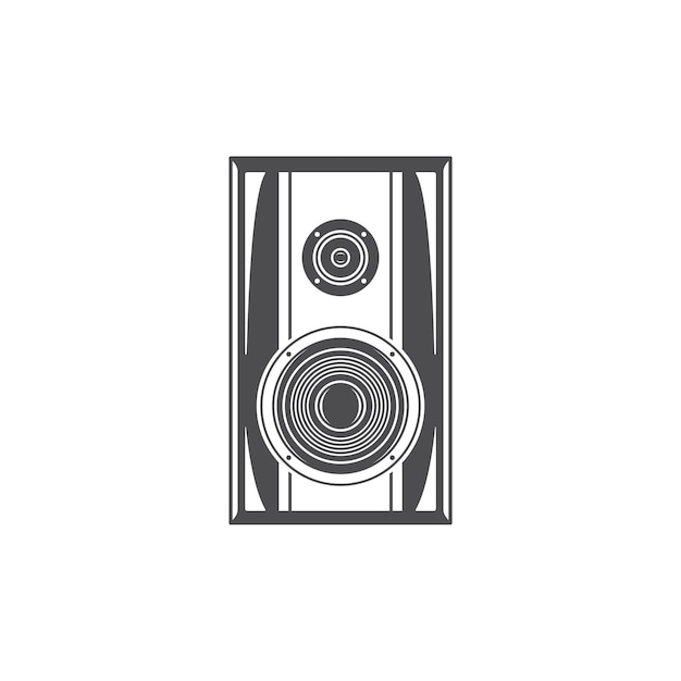 Gafas de altavoz de sonido aisladas en icono de vector de fondo blanco en estilo retro Se puede utilizar para logotipo o placa