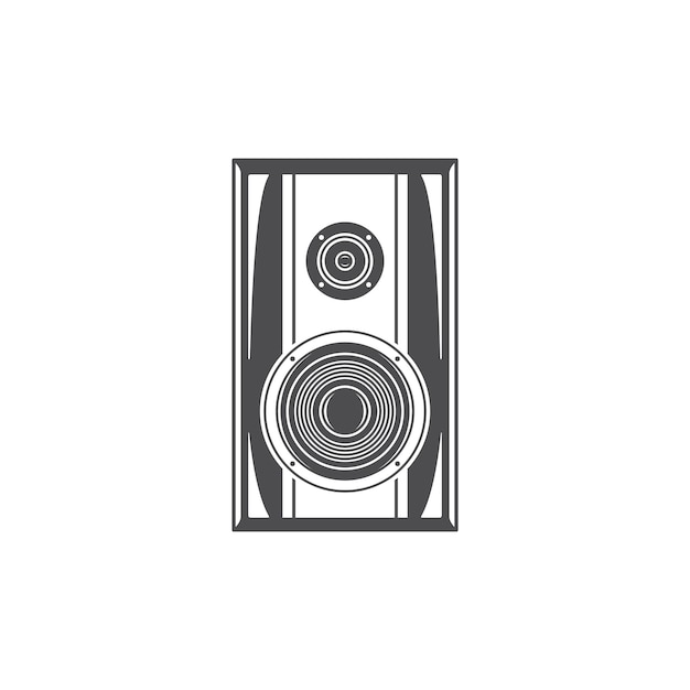 Gafas de altavoz de sonido aisladas en icono de vector de fondo blanco en estilo retro se puede utilizar para logotipo o placa