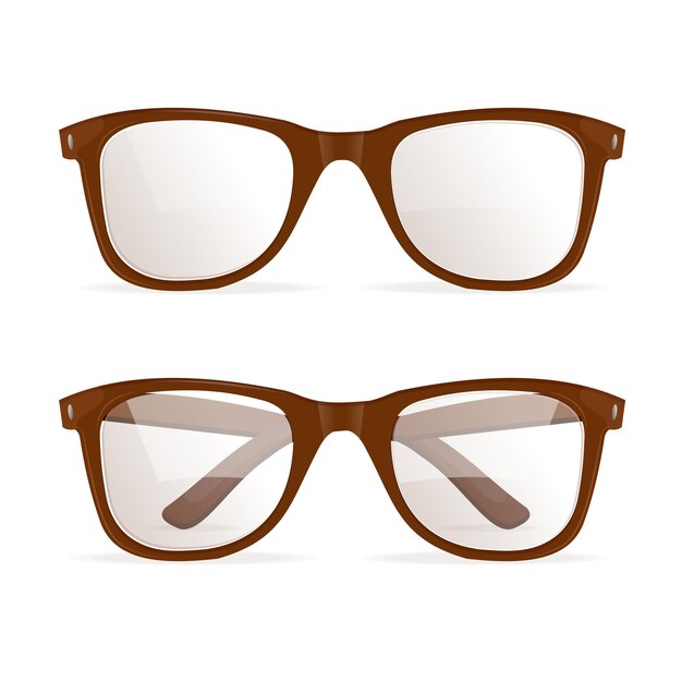 Gafas Brown Hipster Accesorio de moda Ilustración vectorial