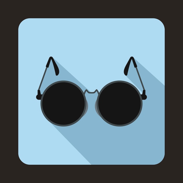 Gafas para ciegos icono de estilo plano con sombra larga Símbolo del equipo