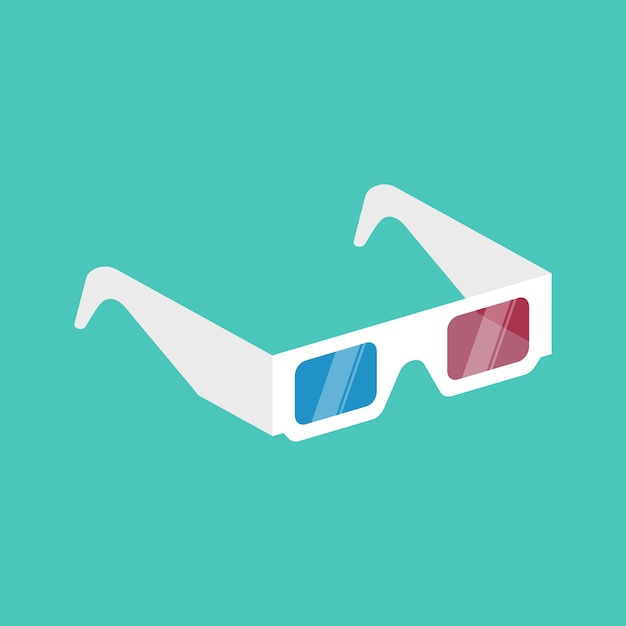 Vector gafas de cine 3d isométricas