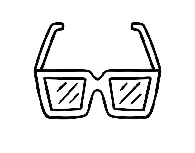 Gafas dibujado a mano icono delineado dibujando gafas línea clipart símbolo ilustración vectorial