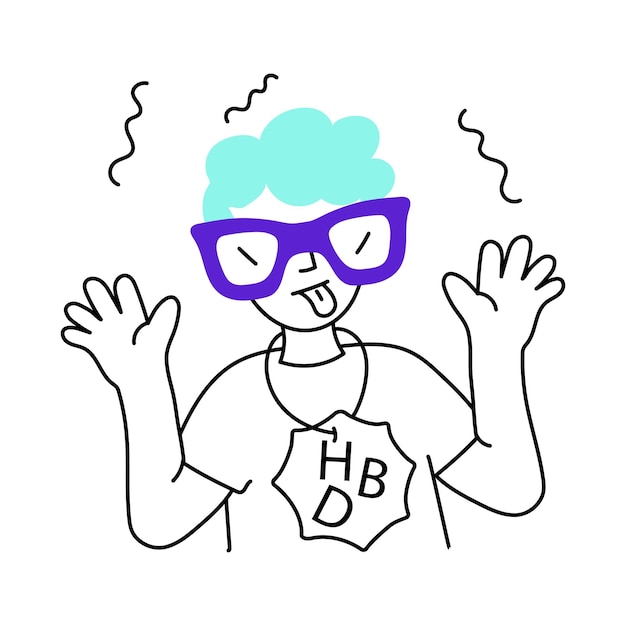 Las gafas divertidas coloridas de vector son una ilustración mínima del archivo EPS 10