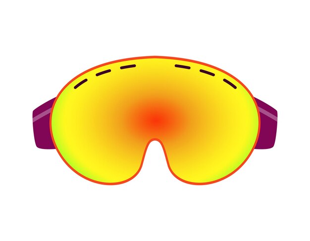 Gafas de esquí de invierno brillantes aisladas sobre fondo blanco ilustración vectorial