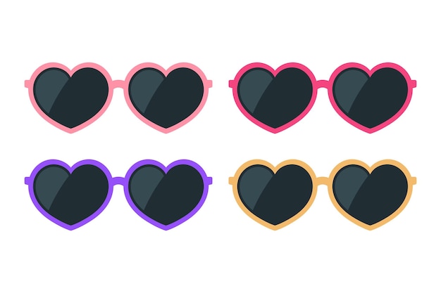 Gafas en forma de corazón de varios colores