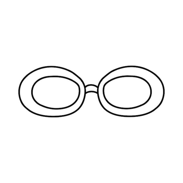 Gafas de garabato dibujadas a mano Ilustración de dibujo vectorial de anteojos de contorno negro icono lineal gafas de sol para imprimir el logotipo de diseño de página para colorear