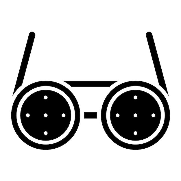 Vector gafas glifo ciego ilustración negro sólido