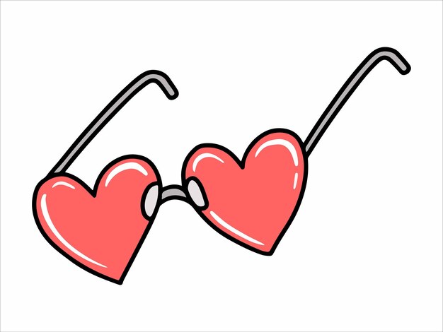 Gafas con ilustración de icono de corazón