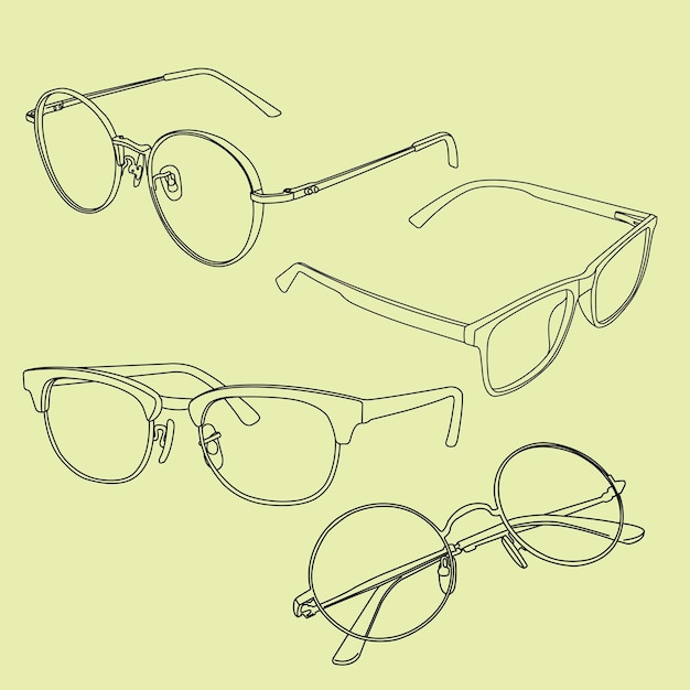 Vector gafas lineart 3