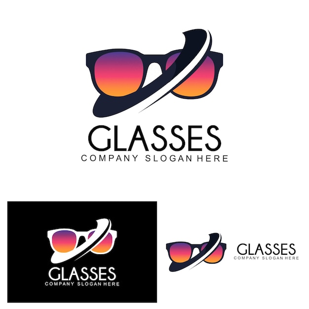 Gafas Logo Fashion Look Diseño vectorial para tienda de ropa Tienda de gafas Cuidado de los ojos Salón de ojos