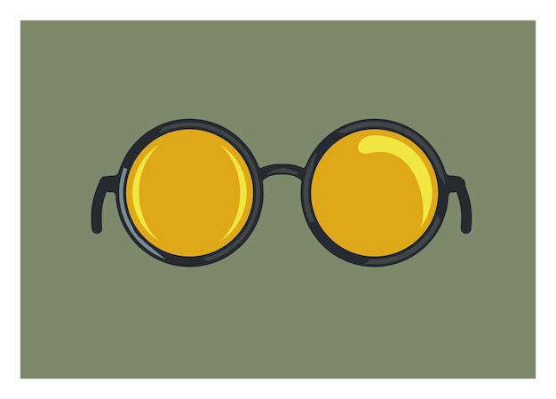 Gafas con marco circular Ilustración plana sencilla