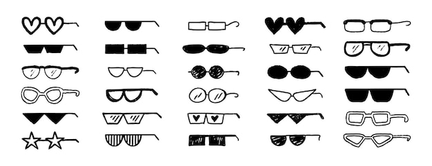 Gafas de matón gafas frescas graffiti grunge gafas de sol negras juego pincel garabateo dibujo a mano