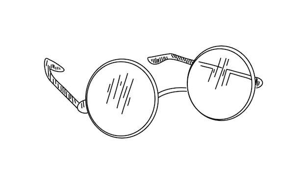 Vector gafas moda ojo dibujado a mano línea arte vector
