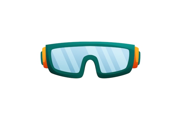 Gafas de nieve azules con etiqueta de invierno