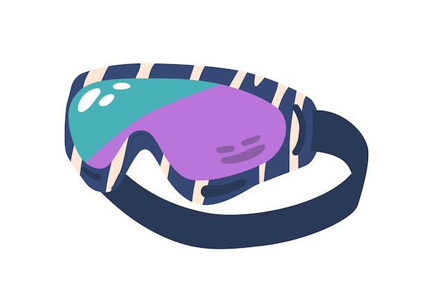 Vector las gafas de nieve son equipo de invierno esencial para proteger los ojos de la nieve cegadora y los dañinos rayos ultravioleta, al mismo tiempo que brindan una visión clara para esquiar, hacer snowboard y otros deportes de nieve. ilustración vectorial de dibujos animados