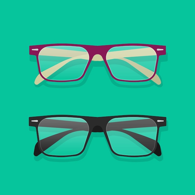 Vector gafas o anteojos aislados de dibujos animados plana