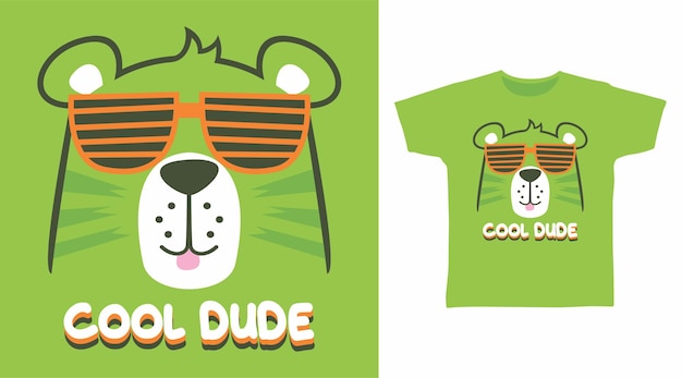 Vector gafas de oso cool dude para diseño de camiseta