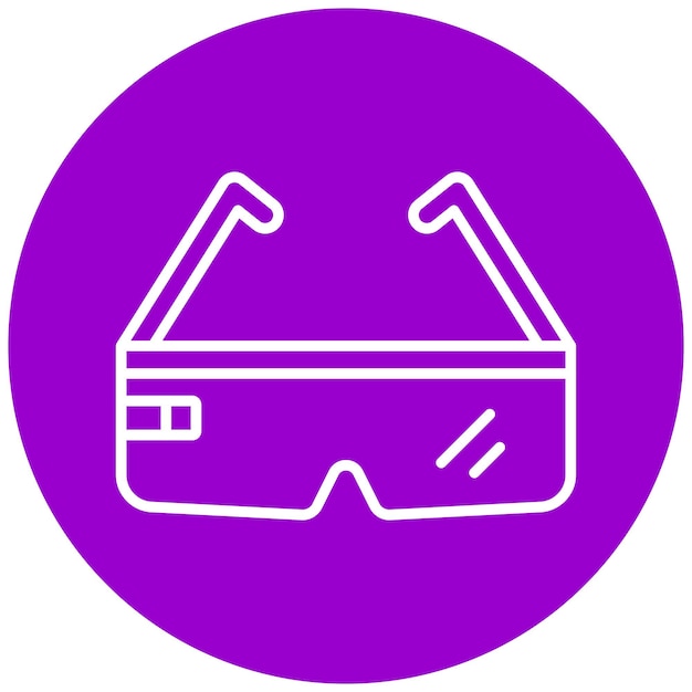 unas gafas de protección púrpuras y blancas con un fondo púrpura