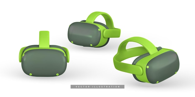 Gafas de realidad virtual 3D VR para juegos Cyberspace of metaverse concepto de juego Ilustración vectorial