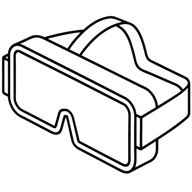 gafas de realidad virtual contorno libro de colorear página línea arte ilustración dibujo digital