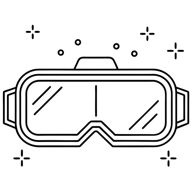 gafas de realidad virtual contorno libro de colorear página línea arte ilustración dibujo digital
