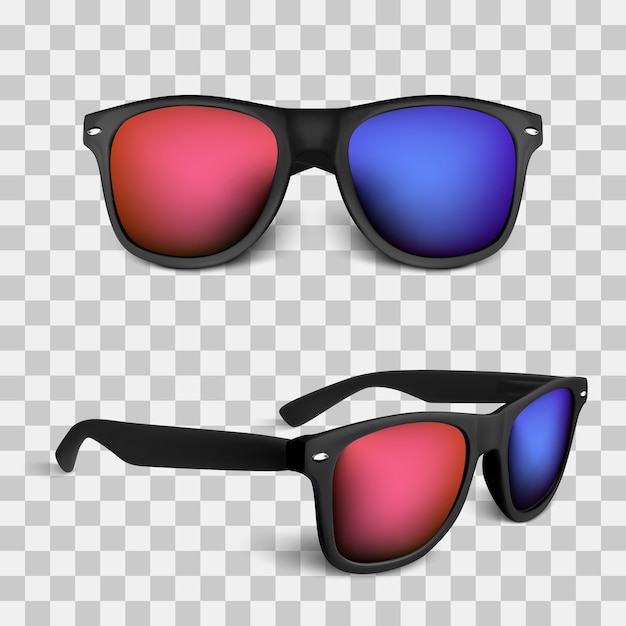 Vector gafas realistas aisladas sobre fondo transparente