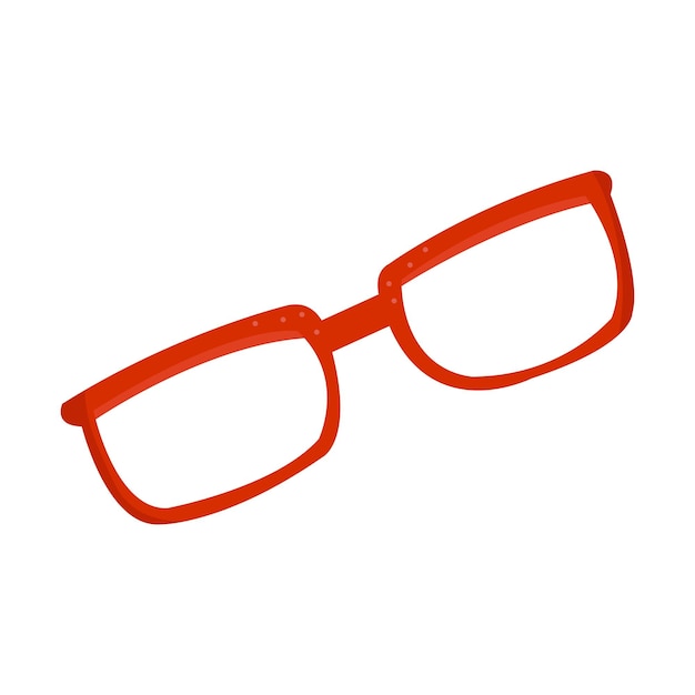 Gafas rojas estilo estándar dibujado plano ilustración concepto de diseño óptico