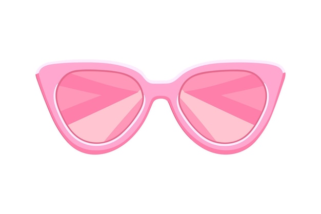 Gafas de sol adhesivo rosa gafas de sol aisladas fondo blanco estilo gráfico vintage de moda rosa