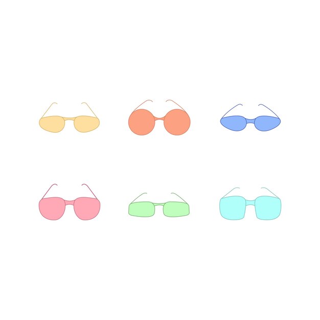 Gafas de sol aisladas de dibujos animados Ilustración vectorial aislada sobre fondo blanco.