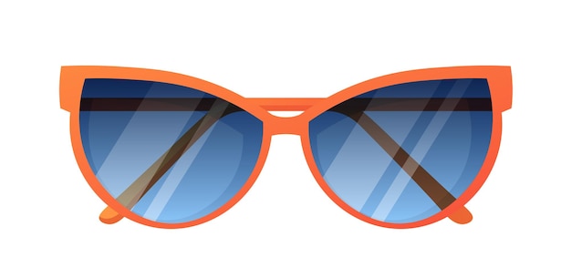 Gafas de sol aisladas sobre fondo blanco Accesorio de mujer de verano Ilustración vectorial