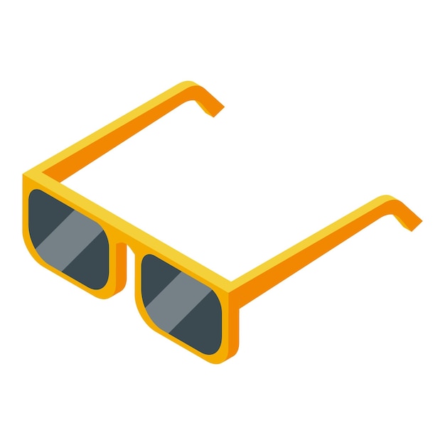 Gafas de sol amarillas de estilo isométrico aisladas sobre un fondo blanco
