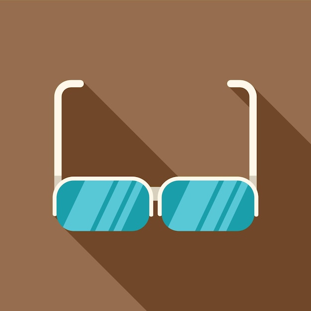 Gafas de sol azules sobre un fondo marrón con una larga sombra