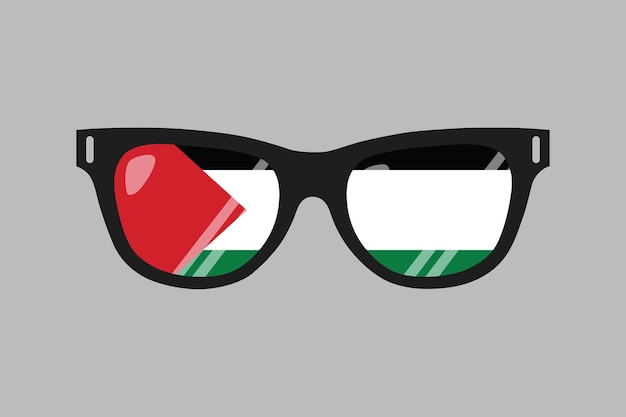 Vector gafas de sol con bandera palestina gafas de sol con bandera de palestina vector de diseño de la bandera de palestina