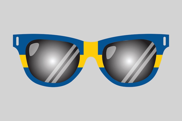 Vector gafas de sol con bandera de suecia bandera de suecia gráfico vectorial bandera del país de suecia es un símbolo de libertad