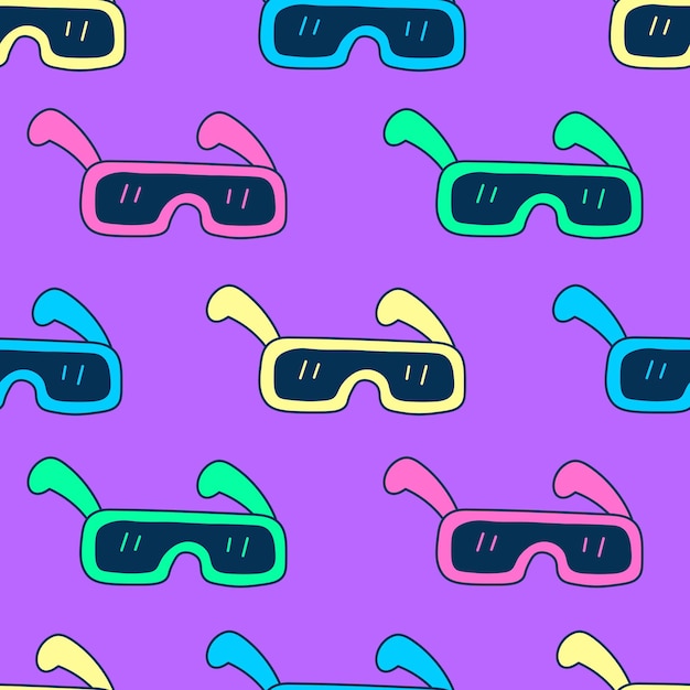 Gafas de sol coloridas con patrón moderno sin costuras al estilo de los años 90