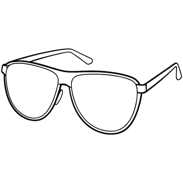 gafas de sol contorno libro de colorear página línea arte ilustración dibujo digital