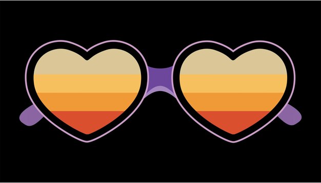 Gafas de sol de corazón vintage Día de San Valentín