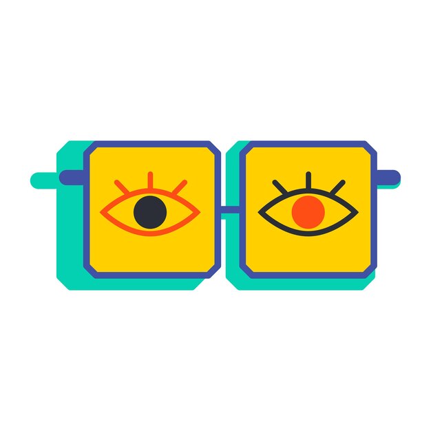 Gafas de sol divertidas con ojos ilustración vectorial