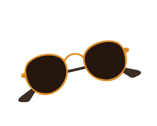 Gafas de sol elegantes con marco dorado, vista frontal