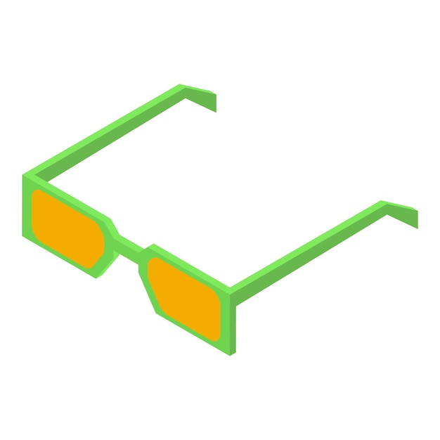 Gafas de sol enmarcadas en verde sobre un fondo blanco