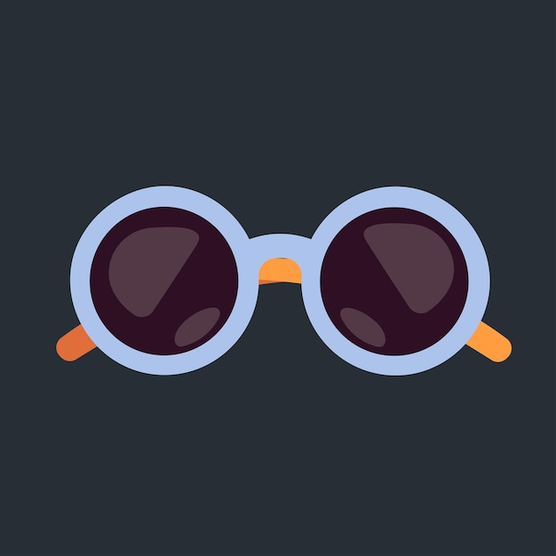 gafas de sol de forma redondeada en diseño vectorial plano