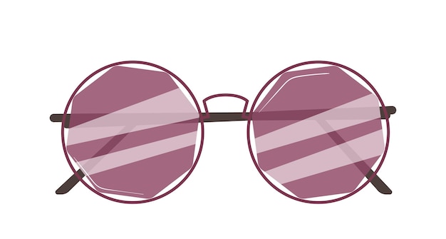 Gafas de sol hipster de moda con marco de forma redonda colección moderna aislada en blanco