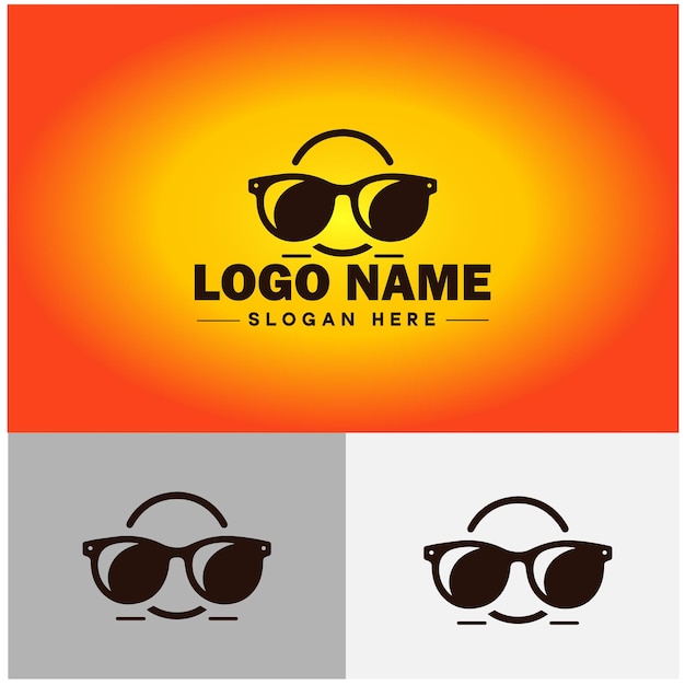 Gafas de sol icono de la clínica de oftalmología logotipo de la moda moderna signo símbolo vector logotipo