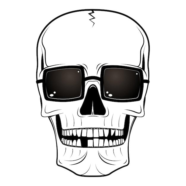 Gafas de sol con ilustración de calavera