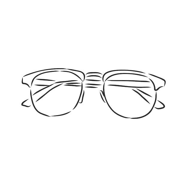 Vector gafas de sol lindo doodle de verano gafas de arte de línea simple ilustración de dibujo vectorial