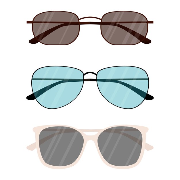 Gafas de sol modernas y coloridas con lentes de sol Colección de gafas de sol para mujer