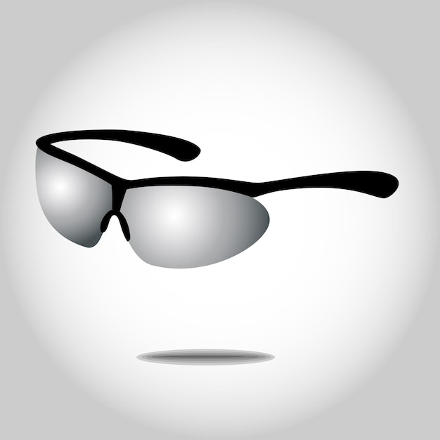 Unas gafas de sol con montura negra y la palabra "gafas de sol" en la parte inferior.
