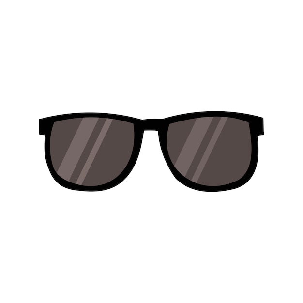 Gafas de sol negras estilo plano ilustración vectorial dibujada a mano aislada sobre fondo blanco